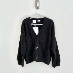 Zara Girl Black Knit Cardigan Size 3-4 Years NEW